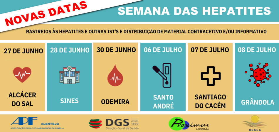 SEMANA DAS HEPATITES | Rastreios – NOVAS DATAS